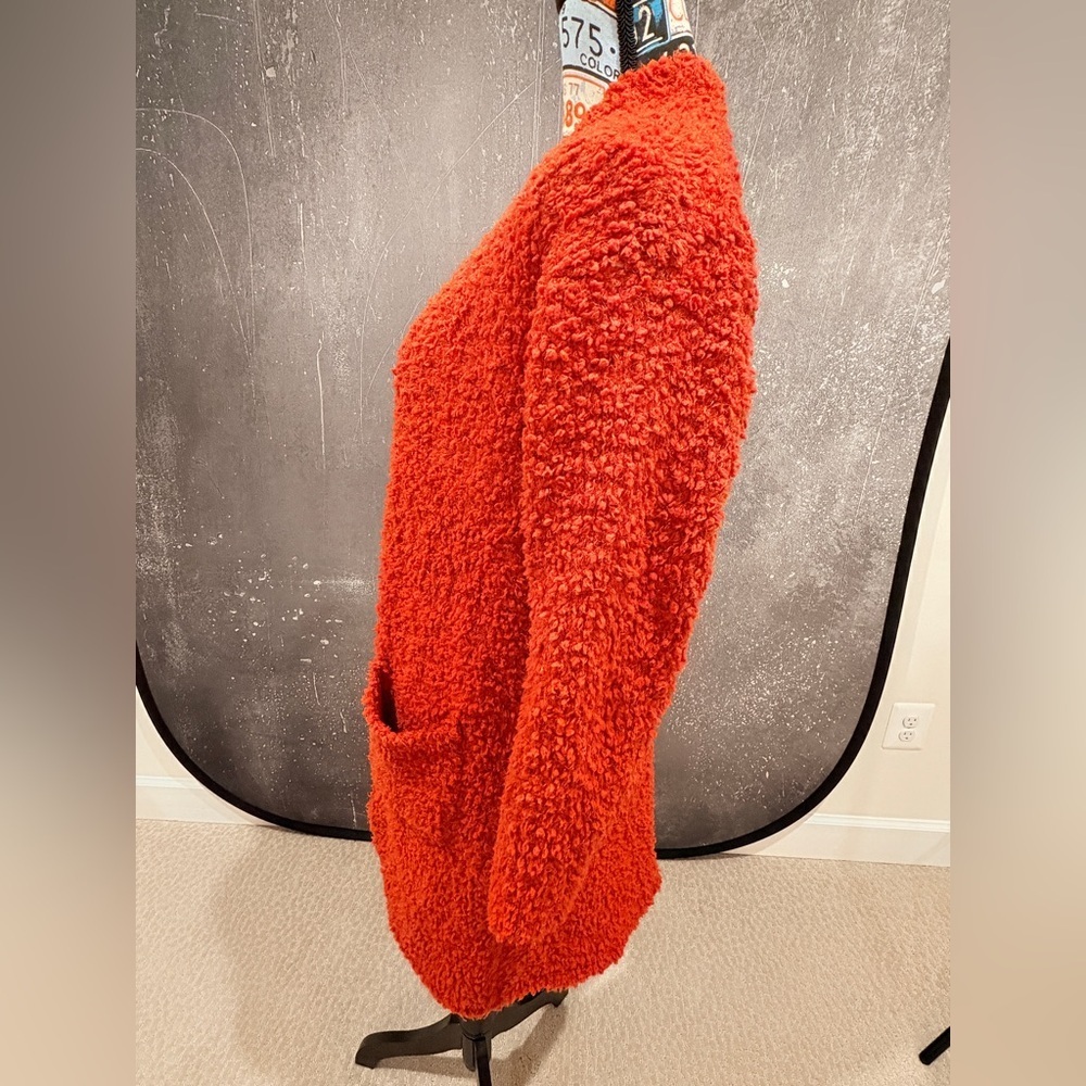 Hippie Rose Vibrant Rust Orange Cozy Cardigan - NWT - Picture 8 of 10